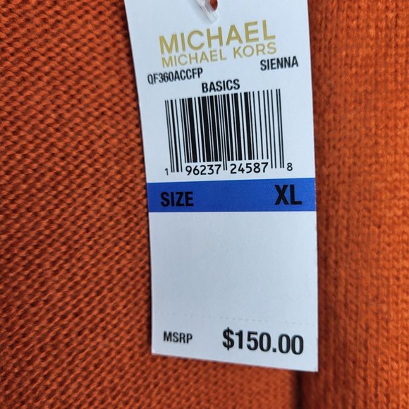 NWT MICHAEL KORS Womens Long Sleeve Open Cardigan Cape Pockets Winter Sweater XL - Picture 5 of 16